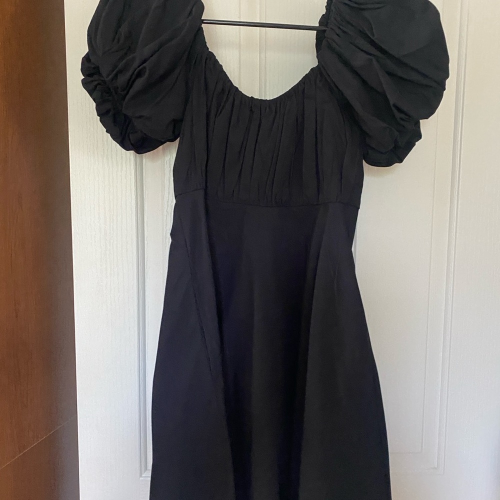 Abercrombie & Fitch Black Puff Sleeve Sundress